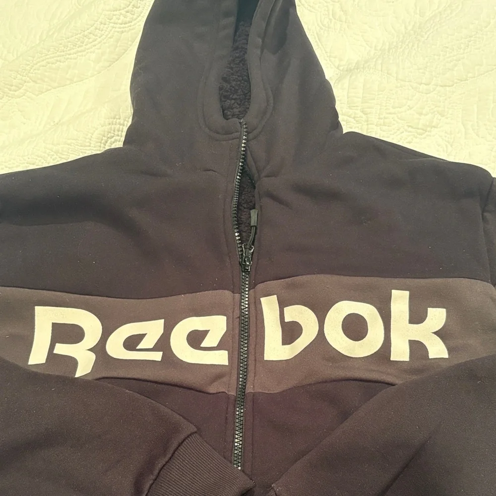 Reebok Men’s XL Tracksuit Set Black Hoodie Joggers Athletic Matching Set